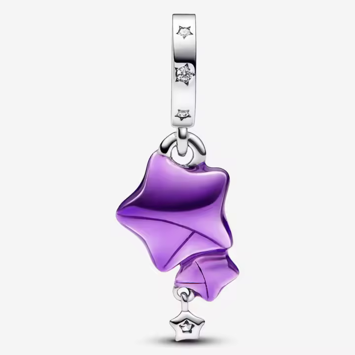 Pandora Charm de Colgante en Plata de Ley Serie Lucky Star Estrellas y Estrellas 792487C01，Incluye Caja Original - 1