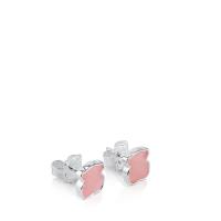 Pendientes de Plata de Primera Ley para Mujer with Cierres a Pression y Motivo de 9mm en Gema Preciosa, Versátil y Elegante, Colección Color - details 1