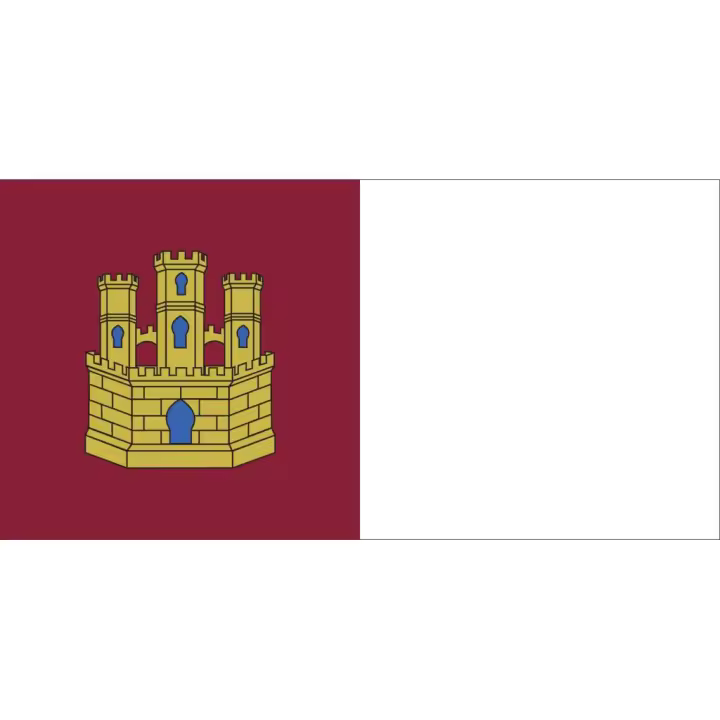 BANDERA DE CASTILLA LA MANCHA, Bandera de La Comunidad de Castilla la Mancha 90x150cm | Reforzada | Bandera de La Comunidad de Castilla la Mancha - 1