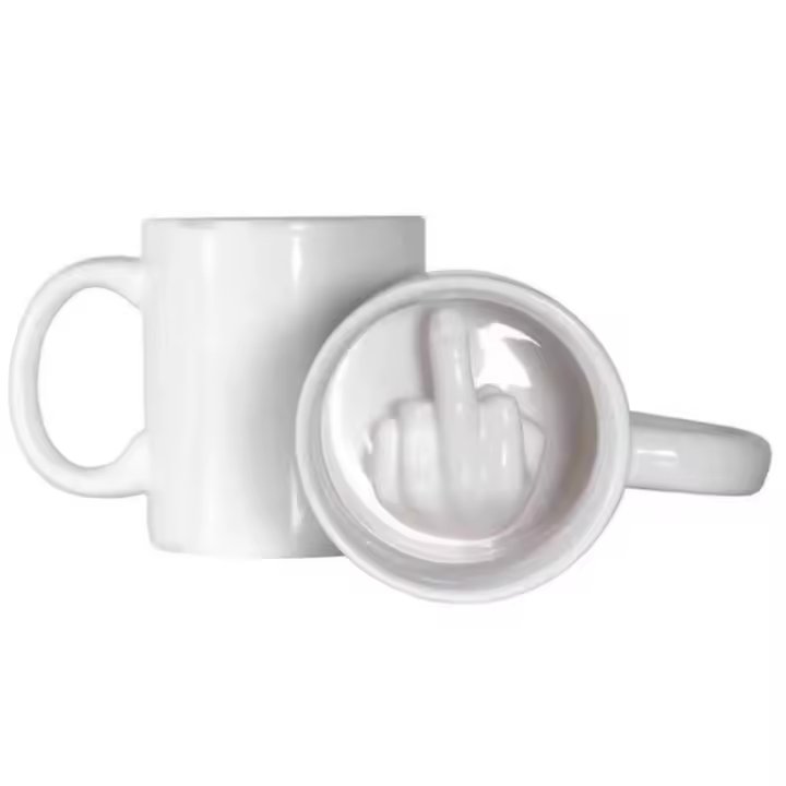 Taza De Cerámica 300ML Con Dedo Middle Finger Divertida Para Café Leche Agua Diseño Creativo Taza De Bebida Para Fiesta - 1