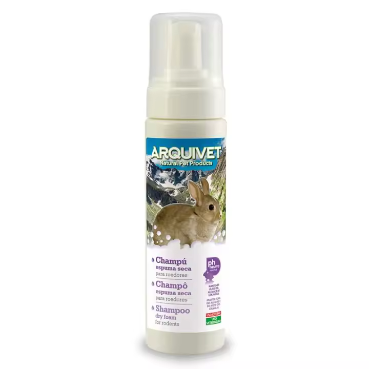Champu para conejos Espuma Seca Roedores 200 Ml. Arquivet - 1