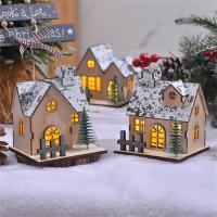 Modelo De Casa De Madera Miniatura Iluminada Para Navidad Decoración De Escritorio Con LED Adorno Festivo Para Niños Regalos De Año Nuevo - details 5