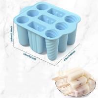 Molde De Helado De Silicona De Grado Alimenticio Con Palitos De Madera 9 Cavidades Para Hacer Popsicles Herramienta De Cocina Para El Verano - details 2