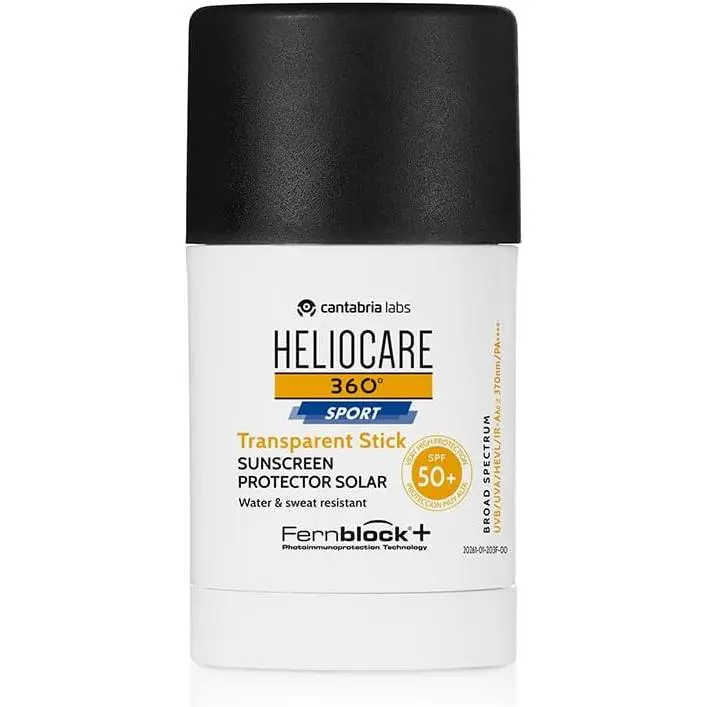Heliocare 360º Sport Transparent Stick Spf 50+.- Fotoprotector Facial Formato Stick Para Deportistas, Fácil De Aplicar, Para Todo Tipo De Pieles, + 2 muestras de Regalo - 1