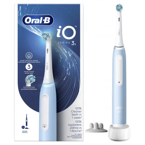 Oral-B iO 3S cepillo de dientes eléctrico, con 1 cabezal, diseñado por Braun, Azul y Negro - 1