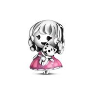 Encantos De Pareja De Niño Y Niña Platinados Con Circonia Para Pulsera O Collar Joyería Para Mujer Pendiente Clásico De Moda Vintage Romántico - details 10