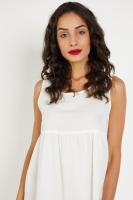 Vestido CIRDY midi, liso, sin mangas con cuello redondo y cierre con botón trasero - REF: CI-030036 - details 2