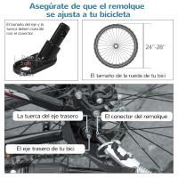 PawHut Remolque de Bicicleta Perros 2 en 1 Carrito Transporte para Mascotas con Puertas Enrollables Ventanas Cinturón de Seguridad Bandera y 6 Reflectores 140x72,5x108 cm - details 4