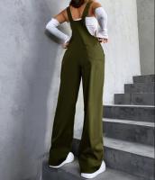 Monopiece Retro Europeo Y Americano Para Mujer Con Bolsillos De Color Sólido Pantalones Casuales Y Sueltos De Overal - details 11