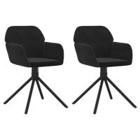vidaXL Sillas de comedor giratorias 2 uds terciopelo negro - details 1
