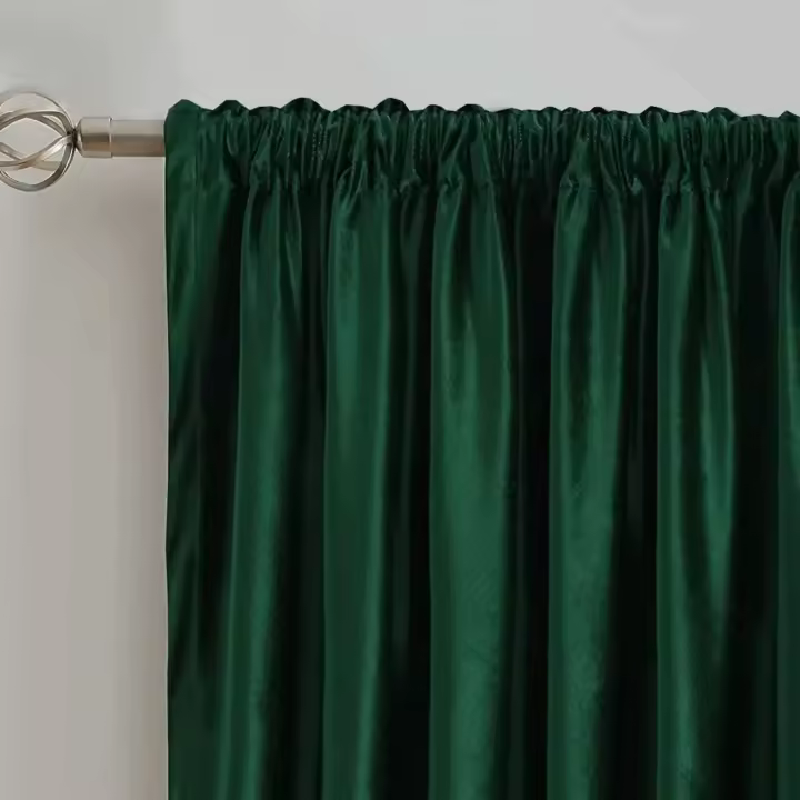 Cortinas De Veludo Italiano De Color Sólido Para Sala De Estar Y Dormitorio 1 Pieza Decorativas Y Con Protección Solar - 1
