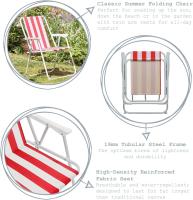 Silla de Playa Plegable de Metal - Camping al Aire Libre de la Comida campestre Butaca con Asiento de Lona - details 3