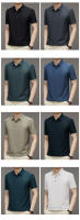 Camiseta De Verano De Seda Helada Con Manga Corta Absorbente De Sudor Color Sólido Top Ligero Con Cuello Redondo Gran Tamaño - details 3