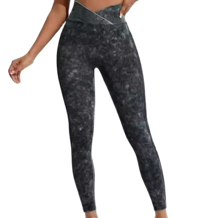 Leggings De Gimnasio Para Mujer Cintura Crossover Levantamiento De Glúteos Fitness Yoga Deportes Al Aire Libre Tallas Verdaderas - 1