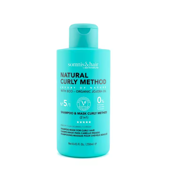 Método Curly Champú y mascarilla 2 en 1 rizos y ondas 0% parabenos, 0% sulfatos y 0% siliconas 250ml. nº 5/1 Vegano somnis&hair - 1