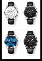 Reloj De Negocios Para Hombre OLEVS 2880 Con Correa De Cuero Resistente Al Agua Cronógrafo Reloj De Pulsera Con Fecha Y Luz - details 9