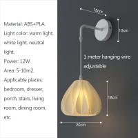 Moderna lámpara de pared Impresa en 3D, 12 W, regulable para decoración de pared, aplique de pared interior con alambre ajustable para Colgar, lámpara de noche para dormitorio, Espejo de tocador para exteriores - details 2