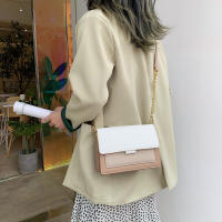 Bolso Bandolera De Cuero Con Contraste Para Mujer Bolso De Mano De Viaje Moda Simple Bolso De Hombro Mensajero Pequeño Para Dama - details 4