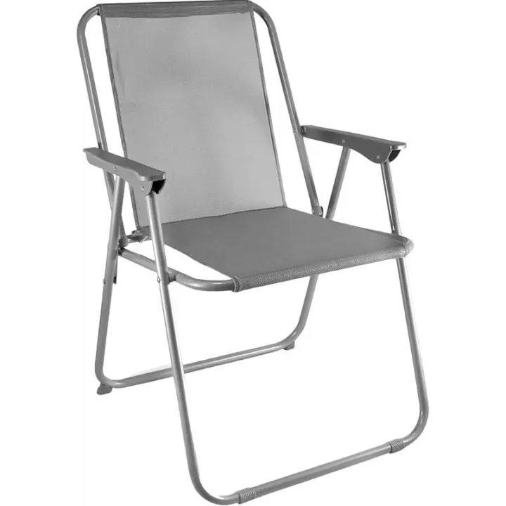 TIENDA EURASIA® Silla de Playa Plegable con Reposabrazos, Estructura de Acero Resistente, Asiento de Lona Impermeable, 75x53x43 cm, Ideal para Playa o Camping - 1