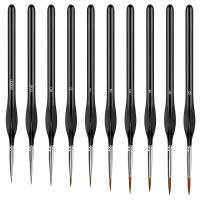 Kit De Pinceles De Pintura Detallada 10 Piezas Miniatura Pinceles Para Acrílico Acuarela Aceite Caras Uñas Madera Nylon - details 0