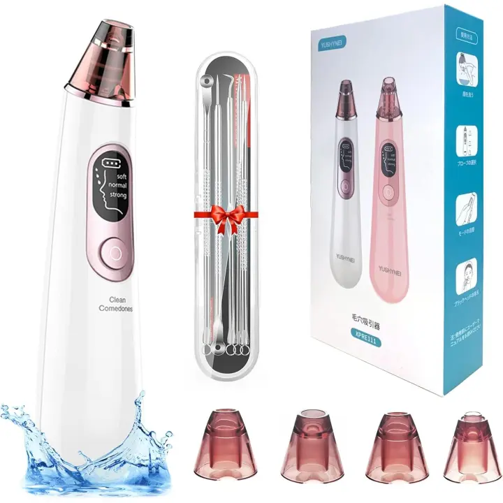 Maquina para Limpieza Facial, kit de extractor de puntos negros con 3 potencia de succión, 4 sondas, limpiador de poros, - 1