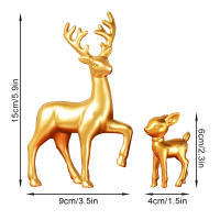 Juego De 2 Piezas De Reindeer Familiar Para Navidad Decoración De Resina Estilo Festivo Para El Hogar Interior Regalos De Navidad - details 0