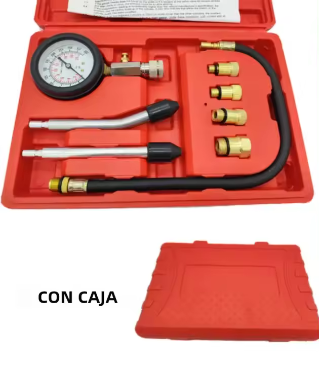 Kit De Prueba De Compresión Para Motor De Gasolina 0-300 PSI Medidor De Presión De Cilindro Herramienta Automotriz Para Motocicleta Coche Camión - 1