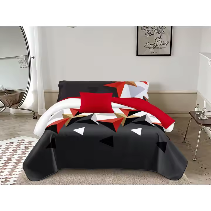 Juego de Funda Nórdica Estampada 3/4 Piezas para Cama 90/135/150/180  Funda nórdica Microfibra  Sabana bajera - Funda almohada-Funda edredon suave y transpirable. - 1