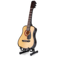 Mini Guitarra De Madera Con Soporte Decoración Musical Para Sala De Estar Dormitorio Estudio Modelo De Instrumento Musical Tamaño 15cm - details 7