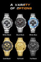 Reloj De Pulsera De Lujo Para Hombre WWOOR 2024 Marca Top Cronógrafo Dorado Grande Reloj De Pulsera De Acero Inoxidable Resistente Al Agua Y Al Choque Con Manos Luminosas Y Marcadores Arábigos - details 3