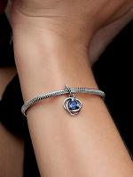 Pandora - Charm Colgante Círculo DE LA Eternidad Azul - Plata de Lei - details 2