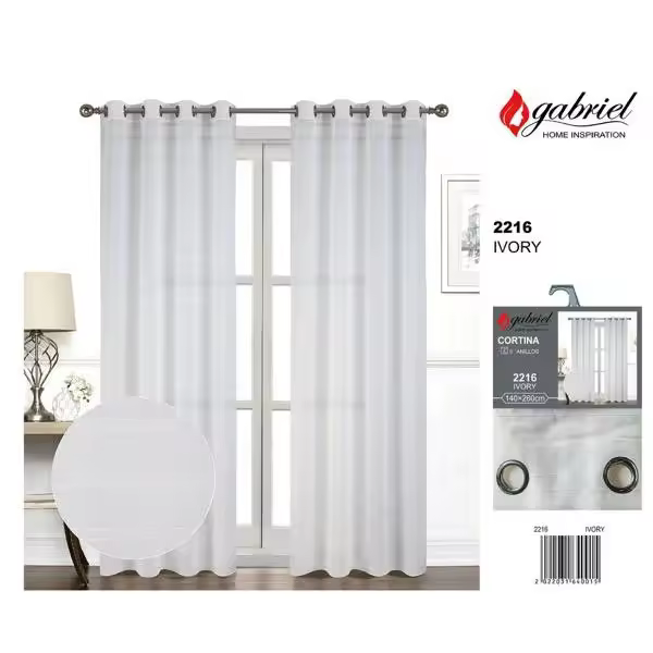 CORTINA SEMIOPACA DE 140X260CM CON 8 ANILLAS - 1