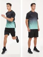 Conjunto De Entrenamiento De Baloncesto Para Hombres Verano Camiseta De Manga Corta Gradiente Y Shorts Secado Rápido 2 Piezas - details 5