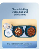 Tazas Para Gatos Con Alimentador De Agua 3 En 1 Diseño De Oreja Tazas Inclinadas Con Botella De Agua Para Protección De Cuello Set De Alimentos Y Agua - details 8