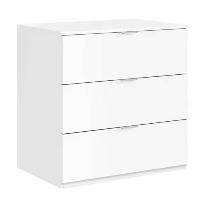Cómoda Low Cost 3 cajones blanco 80x77x38 cm - 1