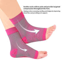 Pares de calcetines de neuropatía, Calcetines Soul para el dolor de la neuropatía, calcetines de compresión de la tendinitis, Fascitis plantar, Neuropatía-Blanco-L XL - details 3