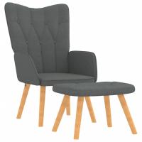 vidaXL Sillón de relax con taburete tela Gris claro, Gris oscuro, Crema Sillon Dormitorio Sillon Comodos Silla Relax Sillón Sofá - details 0