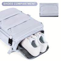 Mochila de viaje multifuncional de gran capacidad, mochila para portátil de color liso con puerto de carga USB, mochila perfecta para viajes, negocios y desplazamientos. - details 1