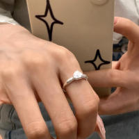 Anillo De Bambú De Jade Hetian Lácteo Platinado En Plata De Ley 925 Para Mujer Y Niña Regalo Joyería Vintage Irregular - details 35