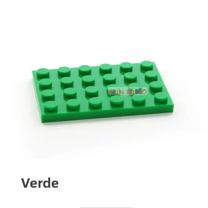 20pcs Bloques De Construcción DIY Figuras Delgadas 4x6 Puntos 12 Colores Educativos Creativos Compatible Con Juguetes De Marca Para Niños - 1