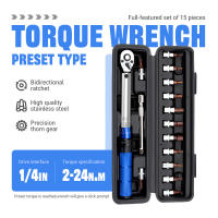 Juego De Llaves De Torque De Alta Precisión 2-24N·m 1/4 Pulgada Dual Dirección Con 13 Llaves Para Mantenimiento De Vehículos/bicicletas/máquinas - details 0