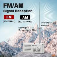 Radio Portátil FM/AM, Transistor Radio Botón de Ajuste Extra Grande, 5W Altavoz Grande, Soporte de Alimentación USB/Operador Batería - Blanco - details 1