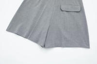 Traza Elegante Conjunto De Pantalones Solids Para Mujer Verano 2024 Sin Mangas Cuello En V Botones Vestido Top + Shorts De Cintura Alta Vintage - details 21