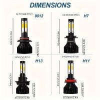 2pcs Luces LED Para Coche 4 Lados 9005/HB3 9006/HB4 H4 H7 H11 H13 9004 9007 Blanco 6000K Azul Hielo 8000K 26000LM 360 Ángulo De Haz - details 1