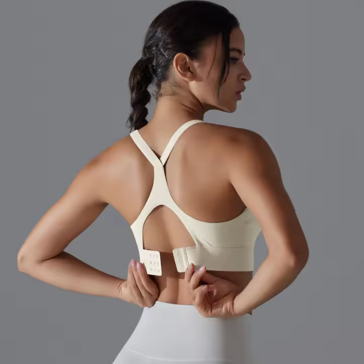Sujetador deportivo con espalda descubierta para mujer, ropa interior de entrenamiento con hebilla ajustable para correr, Fitness, gimnasio, Bralette acolchado, ropa deportiva - 1