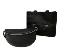 Bolso de cuero para Mujer, Bolso de Mujer elegant, riñonera con Correa para el hombro, cinturón ajustable, Cuero genuine Made in Italy, Model EASY (L, Negro) - details 2
