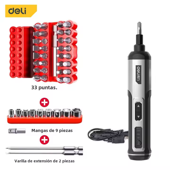 Mini destornillador eléctrico inalámbrico recargable, taladro eléctrico de ajuste de 2000mah, herramientas de reparación de torsión de desmontaje multifunción - 1