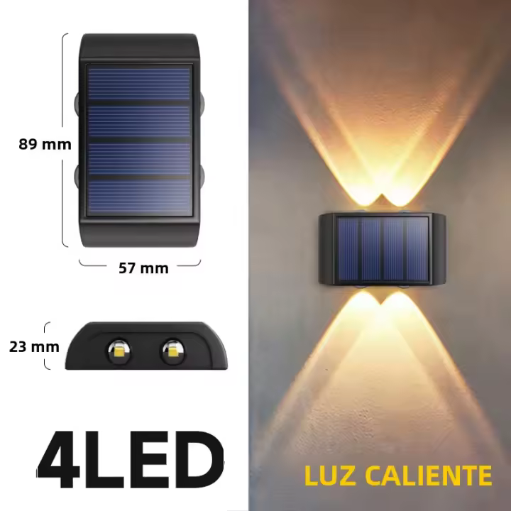 Lámpara Solar Exterior 4LED 6LED 8LED Luz Cálida Impermeable Iluminación De Jardín Pared Balcón Decorativa Luz LED Moderna - 1