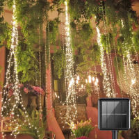1 Pack De Luces De Cadena Solar 200 LED Para Jardín Decoración De Navidad Luz De Vinilo Impermeable De Catarata De Hidroponía - details 0