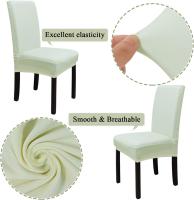 Funda de silla moderna elástica de 4 piezas, fundas de silla elásticas extraíbles lavables, funda de silla para decoración de la habitación, hotel y Wedg (beige) - details 1